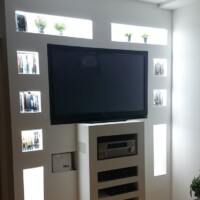 Rigipswand TV Wand mit LED