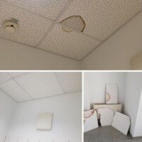 Mineralfaserdecke durch Wasserschaden repariert